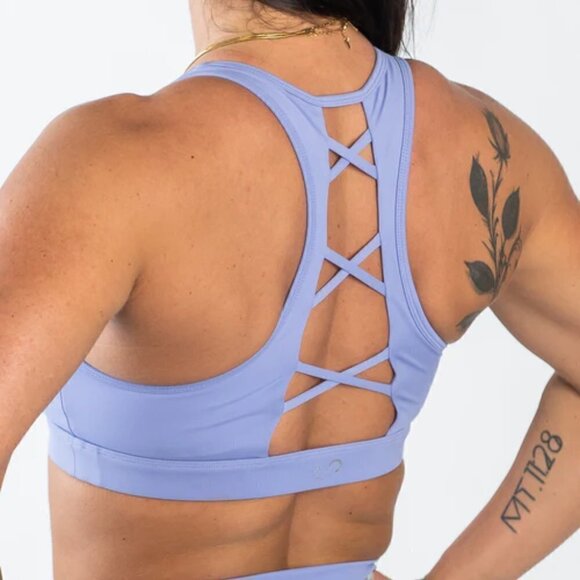 CURVES N Combat Boots Laced Back Sports Bra - Picture 2 of 5